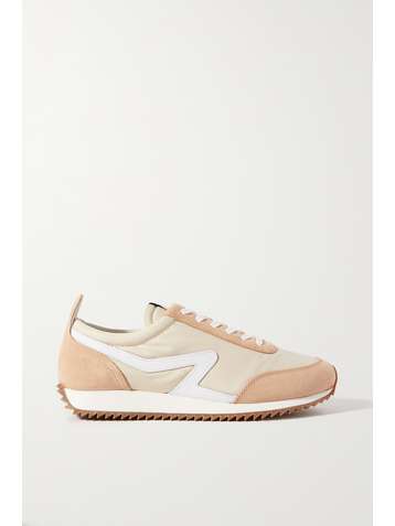 RAG & BONE Retro Runner suede and leather-trimmed recycled shell sneakers