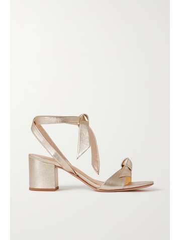 ALEXANDRE BIRMAN Clarita bow-embellished metallic leather sandals