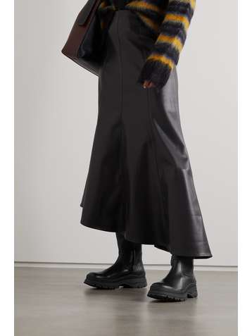 STAUD Bow leather knee boots