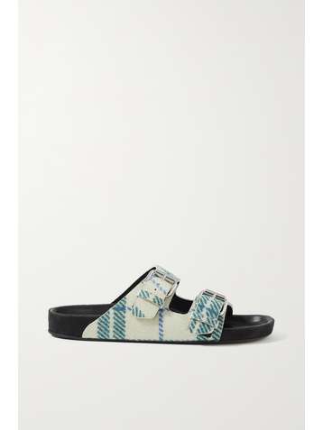 ISABEL MARANT Lennyo checked flannel slides