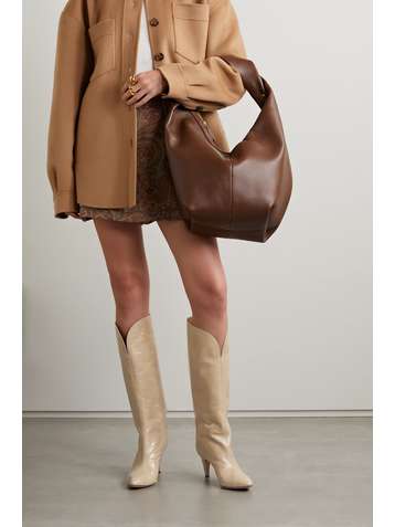 ISABEL MARANT Lestany crinkled-leather knee boots