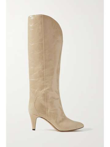 ISABEL MARANT Lestany crinkled-leather knee boots