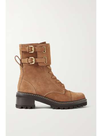 SEE BY CHLOÉ Mallory buckled suede ankle boots