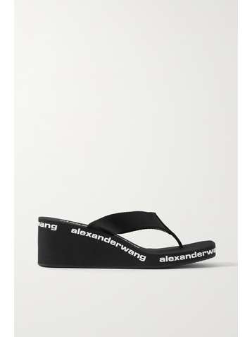 ALEXANDER WANG Tongs compensées en serge à logo