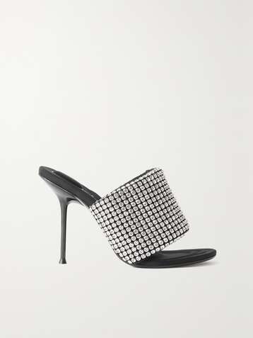 ALEXANDER WANG Sienna crystal-embellished leather mules