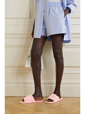 ALEXANDER WANG Lana embellished velour slides