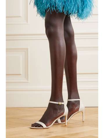 STUART WEITZMAN Nunaked glittered leather sandals
