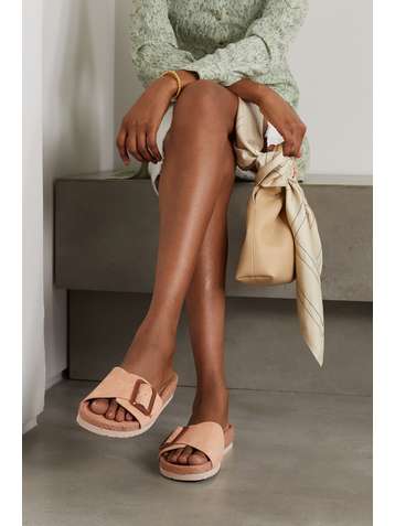 VINCE Claquettes façon espadrilles en daim à boucles Grant