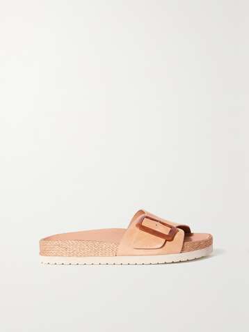 VINCE Claquettes façon espadrilles en daim à boucles Grant