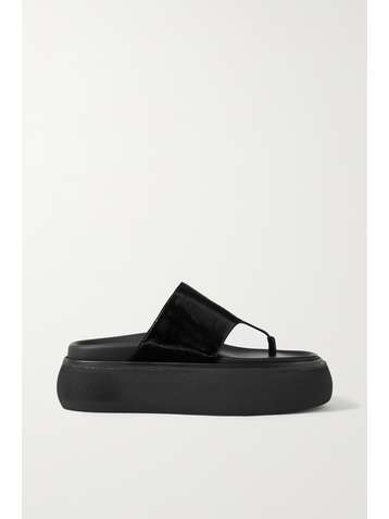 THE ATTICO Tongs plates-formes en cuir verni Selene