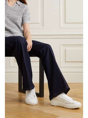 CHLOÉ Franckie leather and suede sneakers