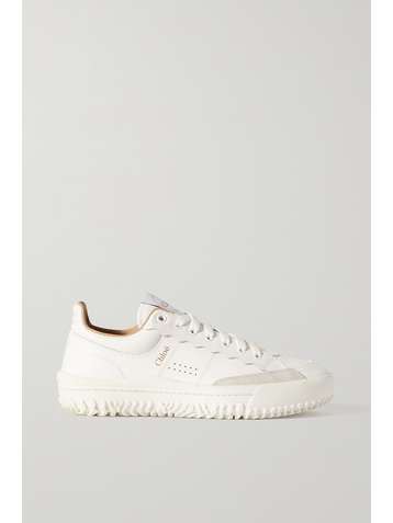 CHLOÉ Franckie leather and suede sneakers
