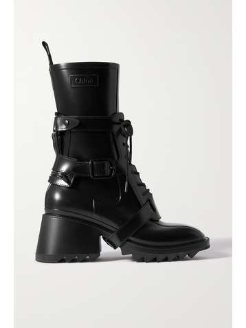 CHLOÉ Betty logo-embossed rubber ankle boots