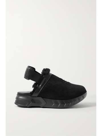 GIVENCHY Marshmallow Slippers aus Veloursleder mit Logoprägung und Shearling-Futter