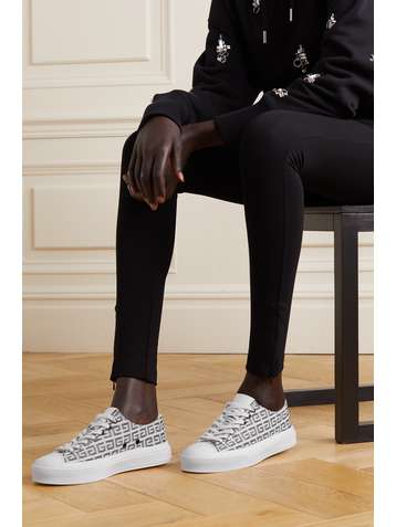 GIVENCHY City 4G leather-trimmed logo-jacquard sneakers
