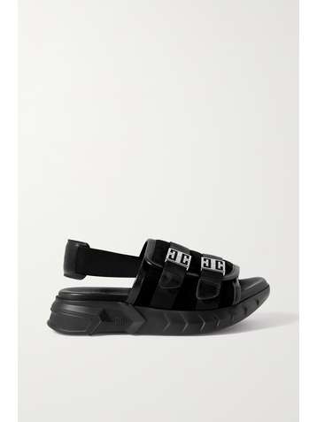 GIVENCHY Marshmallow Sandalen aus Canvas und Veloursleder mit Logoverzierungen und Lederbesätzen
