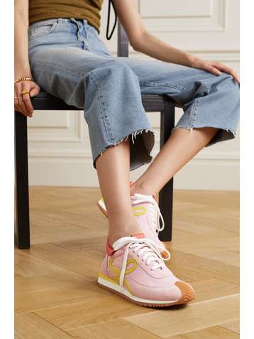LOEWE Flow Runner Sneakers aus Leder, Veloursleder und Shell