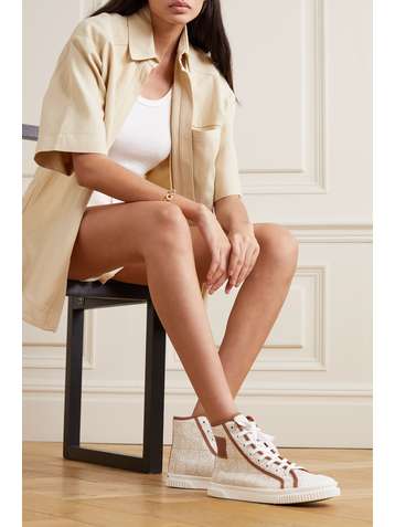LOEWE Sneakers aus Jacquard mit Lederbesätzen