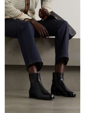 LORO PIANA Welly leather ankle boots