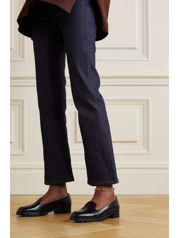 MANOLO BLAHNIK Doratpla glossed-leather loafers