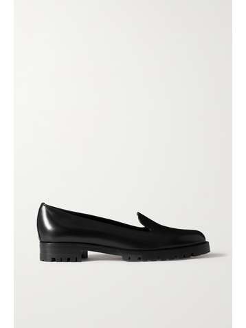 MANOLO BLAHNIK Doratpla glossed-leather loafers