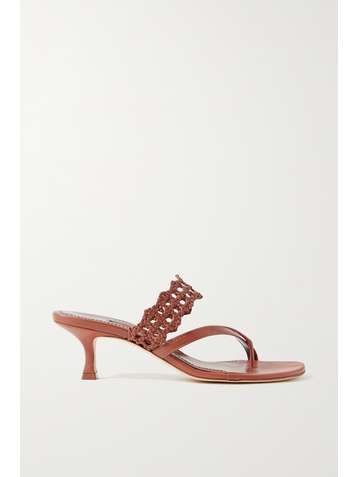 MANOLO BLAHNIK Susa 50 woven leather sandals