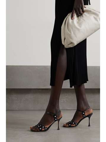 MANOLO BLAHNIK Margolia 90 Sandalen aus Leder mit Applikationen