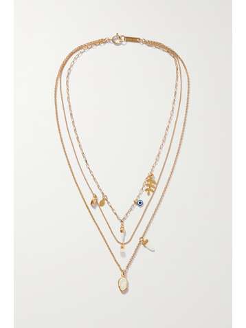ISABEL MARANT Goldfarbene Kette mit Horn und Harz