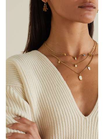 ISABEL MARANT Goldfarbene Kette mit Horn und Harz