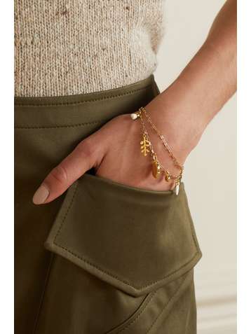 ISABEL MARANT Bracelet en métal doré, corne et résine