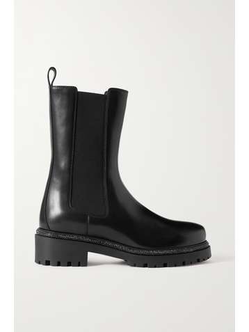 RENÉ CAOVILLA Bottines chelsea en cuir à cristaux Bika