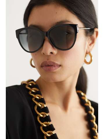 GIVENCHY Oversized cat-eye acetate and gold-tone sunglasses