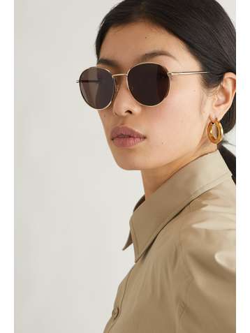 GIVENCHY Goldfarbene Sonnenbrille mit rundem Rahmen