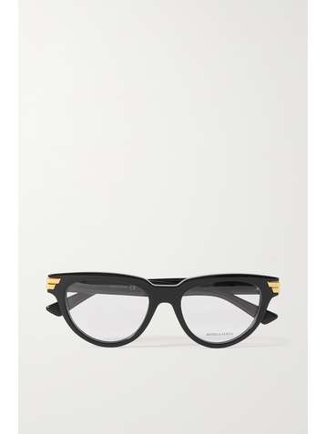 BOTTEGA VENETA Lunettes de vue œil-de-chat en acétate et métal doré