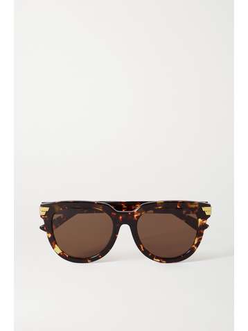 BOTTEGA VENETA Square-frame tortoiseshell acetate sunglasses