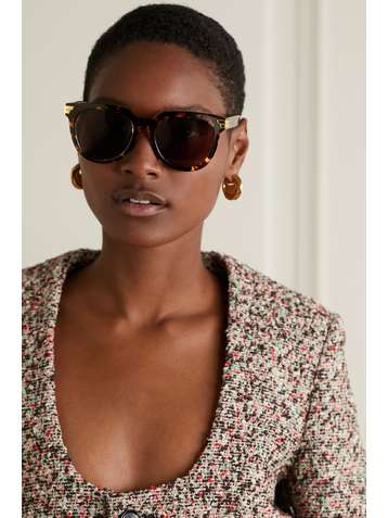 BOTTEGA VENETA Square-frame tortoiseshell acetate sunglasses