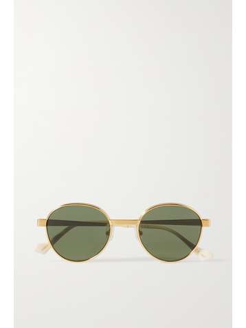 GUCCI EYEWEAR Round-frame gold-tone sunglasses
