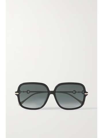 GUCCI EYEWEAR Square-frame acetate and gold-tone sunglasses