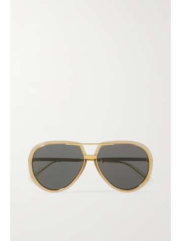 GUCCI EYEWEAR Aviator-style gold-tone and acetate sunglasses