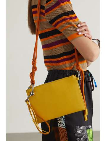 DRIES VAN NOTEN Sac porté épaule en cuir à corde tressée et à nœuds