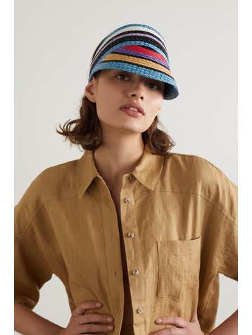 MISSONI Visière en paille à rayures