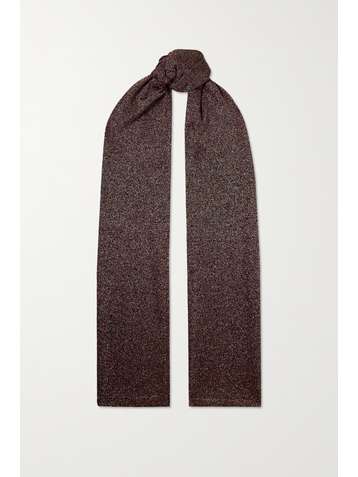 MISSONI Metallic crochet-knit scarf