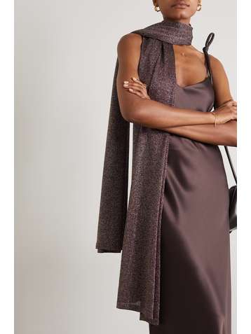 MISSONI Metallic crochet-knit scarf