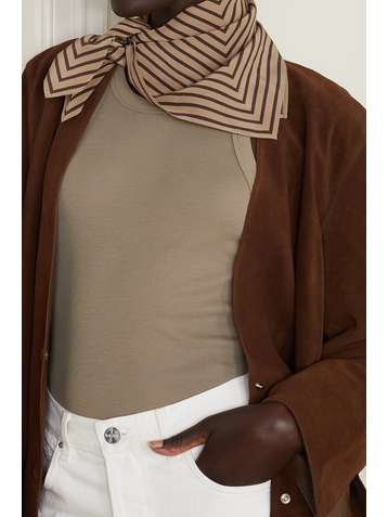 TOTÊME Striped silk crepe de chine scarf