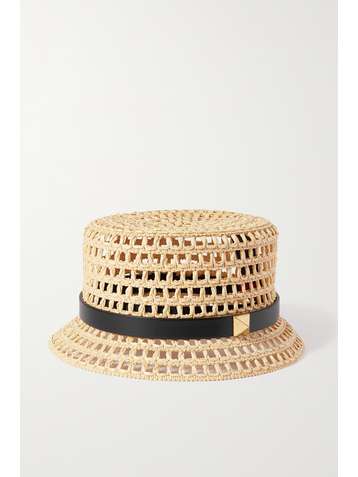 VALENTINO Valentino Garavani Roman Stud faux straw bucket hat