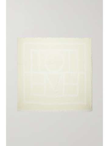 TOTÊME Chiffon-trimmed fringed wool, modal and cashmere-blend scarf