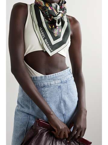 ISABEL MARANT Foulard en soie à imprimé fleuri