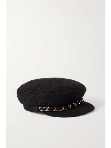 EUGENIA KIM Marina chain-embellished bouclé cap