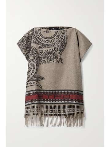 ETRO Fringed paisley-print cashmere poncho