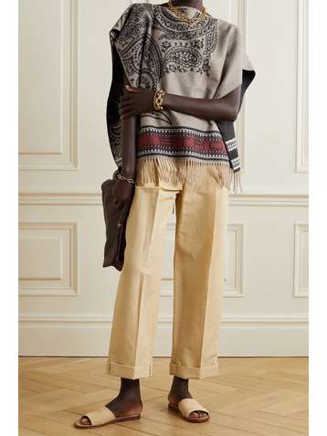 ETRO Fringed paisley-print cashmere poncho